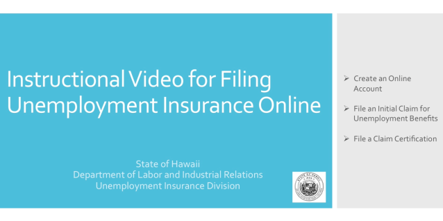 Instructional Video for Filing Unemployment Insurance Online